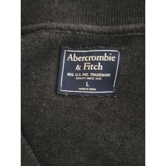 Abercrombie & Fitch Men's Cotton Knit Button Front Sweater Cardigan Gray Sz L - Picture 4 of 6